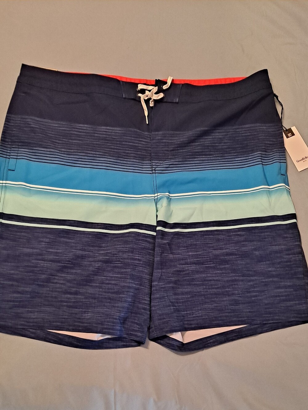 Goodfellow & Co Men's Navy Blue Stripe Swim Shorts Size 42
